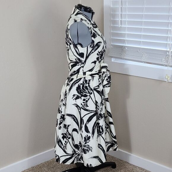 Jessica Howard Black and White Floral Midi Dress - Picture 3 of 16